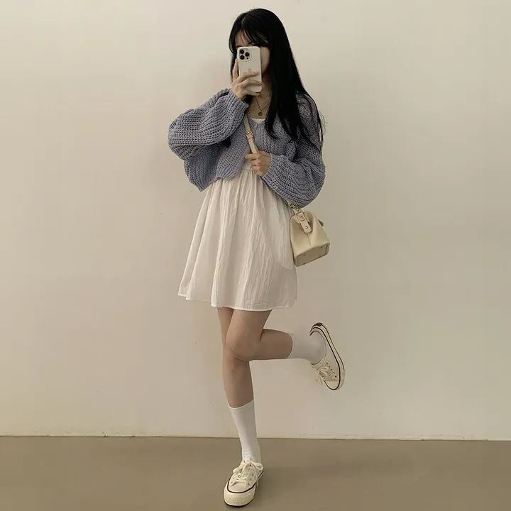 [고퀄!살탐방지] 왕박시 린넨 부클 여름니트 벌룬 크롭가디건 상세 이미지 19