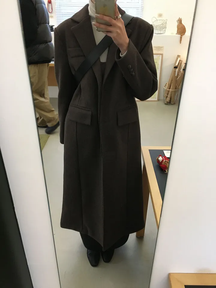 스테이 브이넥 롱코트 (3color) 상세 이미지 22