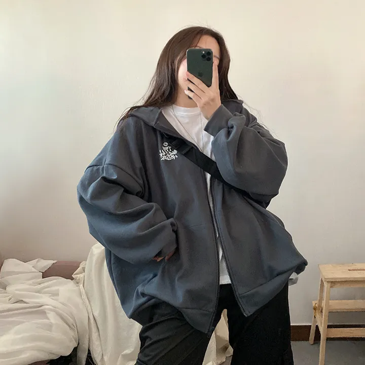 봄신상![넉넉/오버핏] 그래픽 뒷프린팅 레터링 오버 후드집업 4color 상세 이미지 23