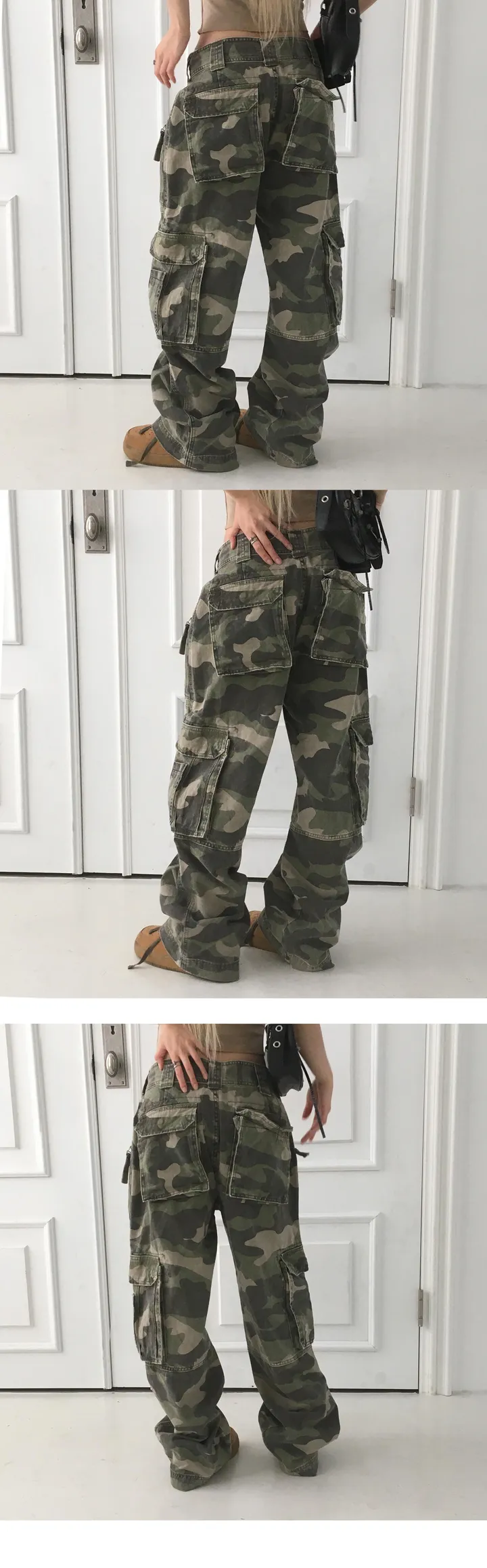 [모델코디소장🖤] 밀리터리 카모 카고 세미 와이드 팬츠-3color 상세 이미지 8