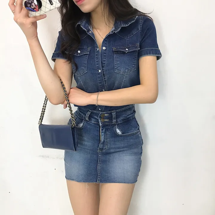 반팔/긴팔 주문폭주 스판 슬림핏 데님 청남방 자켓 셔츠 상세 이미지 34