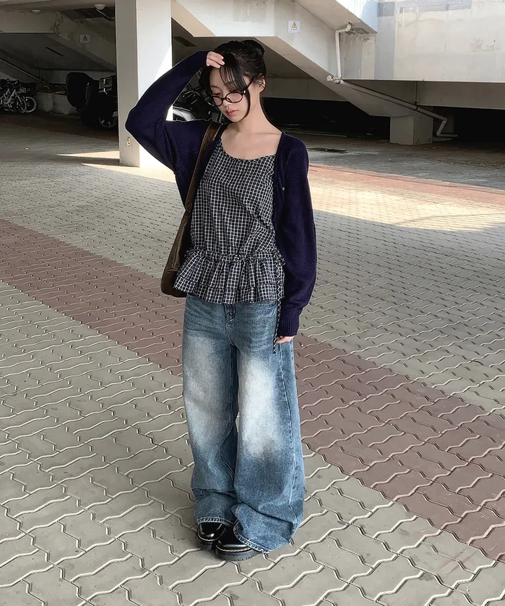 [데일리🫧벚꽃룩] 부코 펜던트 브이넥 니트 가디건 봄 가을 / 벚꽃룩 개강룩 데이트룩 여름가디건 여름니트 클래식블랑 상세 이미지 49