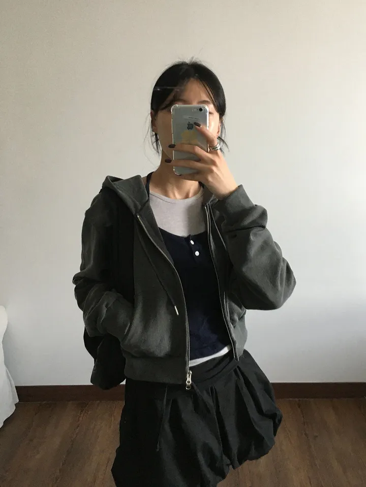 피그먼트 크롭 후드 집업 (4color) 상세 이미지 22