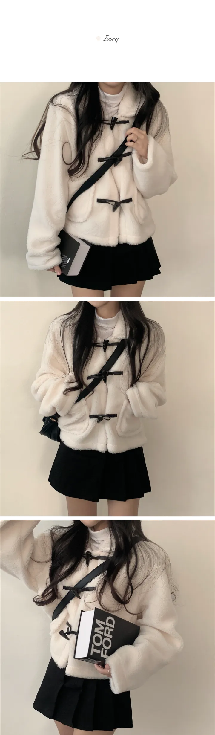 [폭닥,도톰/러블리💓] 보슬보슬, 밍크 양털 카라 떡볶이 숏 코트 자켓 4color 상세 이미지 3
