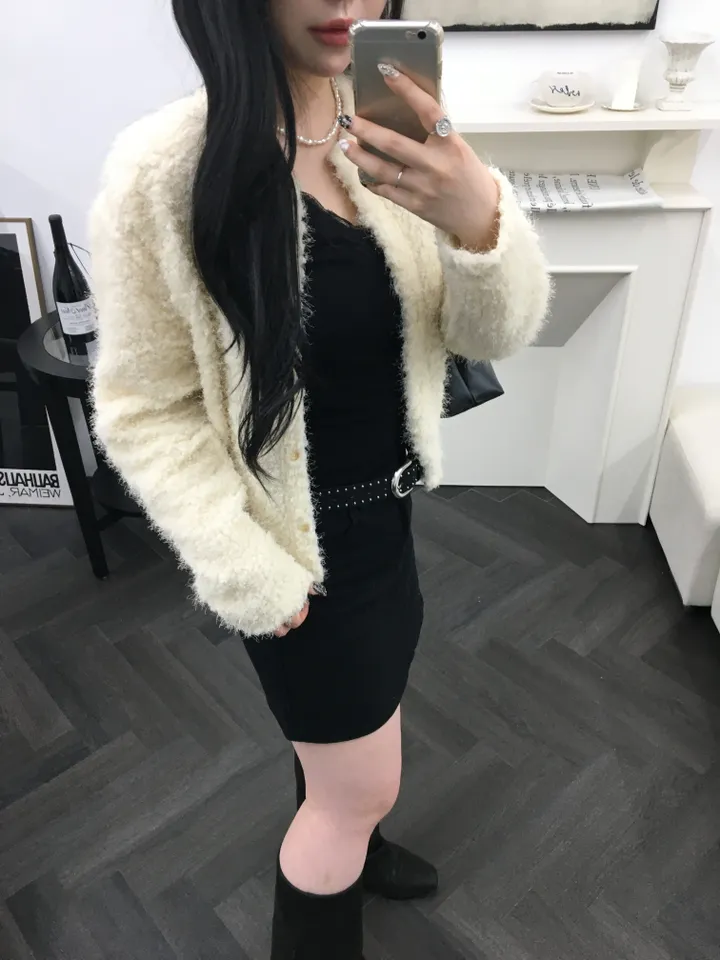 [최저가 할인중%🌼]스노우 퍼 가디건 3color 상세 이미지 23