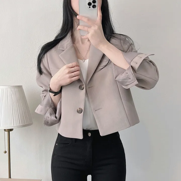 봄자켓*.* [패드없는, 퀄리티굿] 소매트임 크롭 자켓 상세 이미지 31