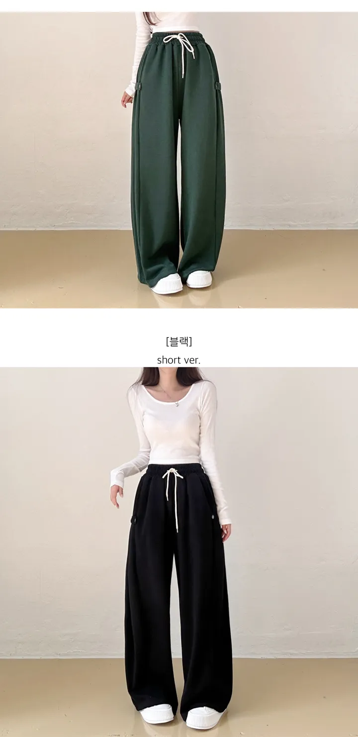 기모추가 *9col*[힙데일리🖤/숏,롱/하체완벽커버!] 골반업 비조 사이드 스냅 하이웨스트 트레이닝 와이드 팬츠 상세 이미지 33