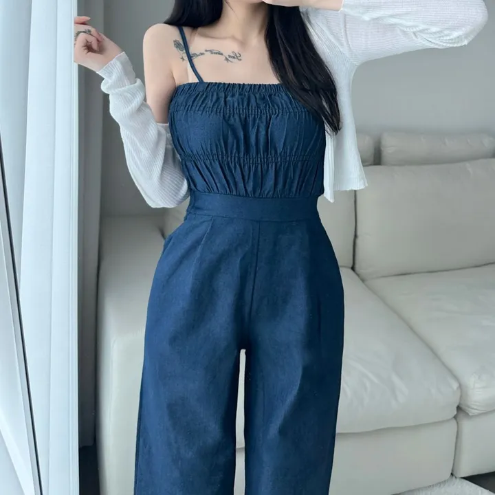 *스판쭉쭉* 밴딩 데님 점프슈트 상세 이미지 22