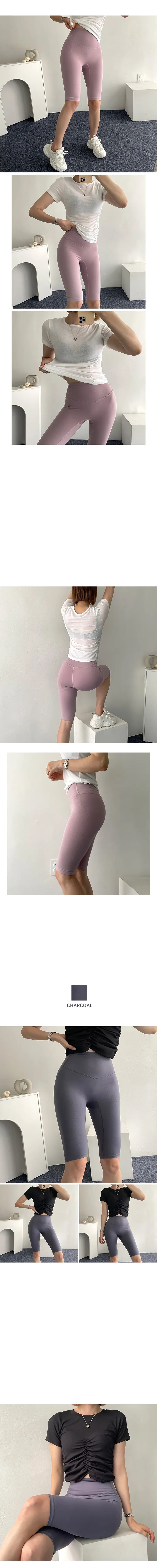 [요가복/필라테스복] 미스티 스판 기능성 5부 레깅스, 바이크 팬츠 운동복 상세 이미지 6