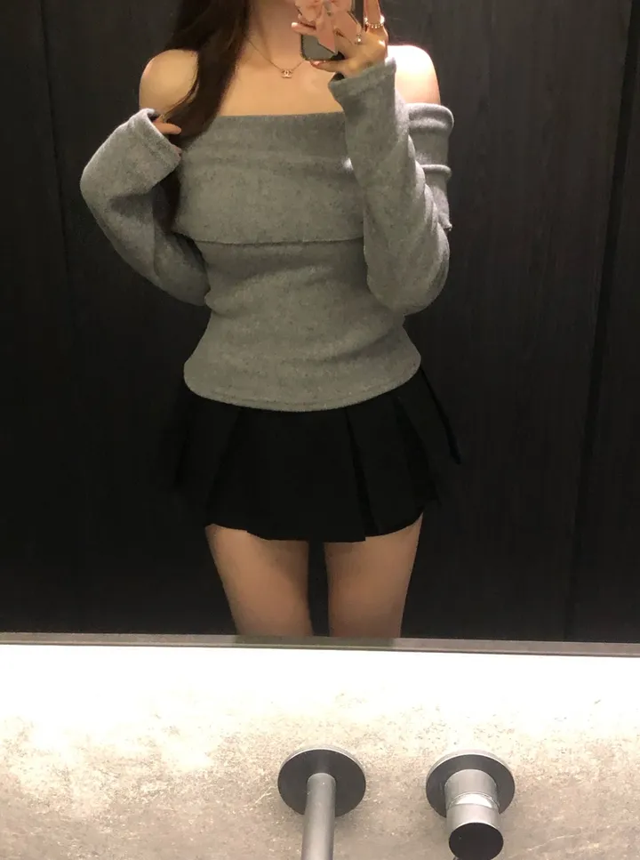 +특가할인✨ [봄신상/팔뚝살소멸핏] 기본충실! 로제 오프숄더 슬림 니트 긴팔 티셔츠 knit (*핏,컬러완벽 *흘러내림X) 상세 이미지 67