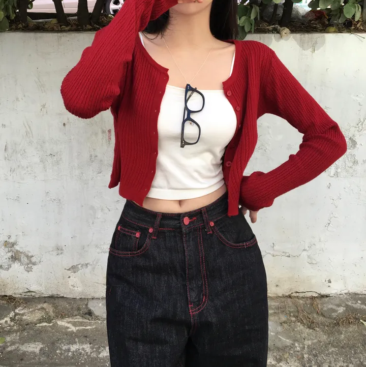 [고퀄❤️/데일리가디건] 프렌치 슬림핏 라운드 꽈배기 니트 긴팔 가디건 봄신상 간절기아우터 데일리템 레이어드 여리핏 5color 상세 이미지 5