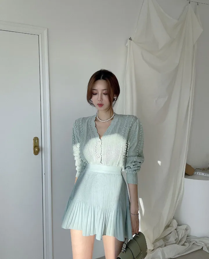 티에르 꽈배기 진주 가디건 상세 이미지 27