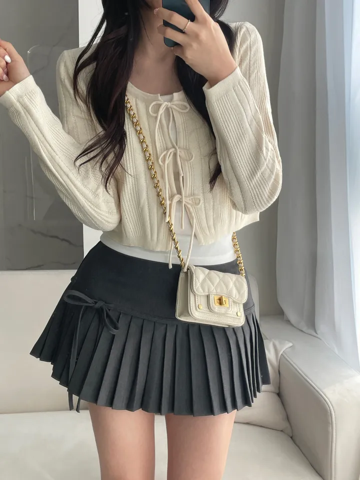 [주문폭주🤍/리본포인트!]  💘남심 저격해버릴 리스 쓰리리본 가디건 상세 이미지 19