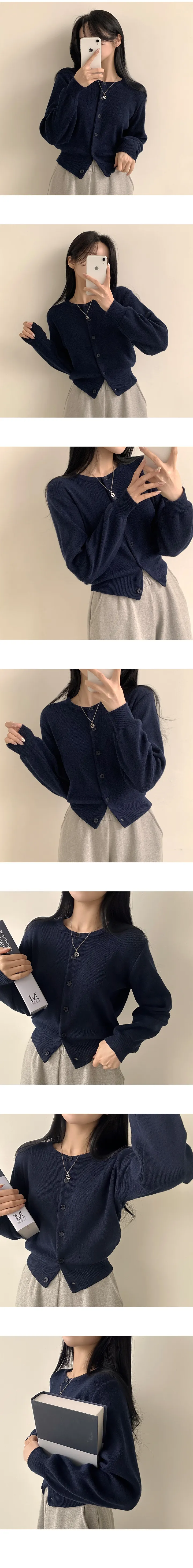[여리여리~/날씬핏] 옷장 속 필수템, 데일리 무지 라운드 니트가디건 (10color) 상세 이미지 11