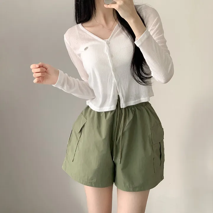 아이스 카고 아노락 밴딩 반바지 - 4color (바스락/숏팬츠/포켓/스트링/트레이닝) 상세 이미지 19