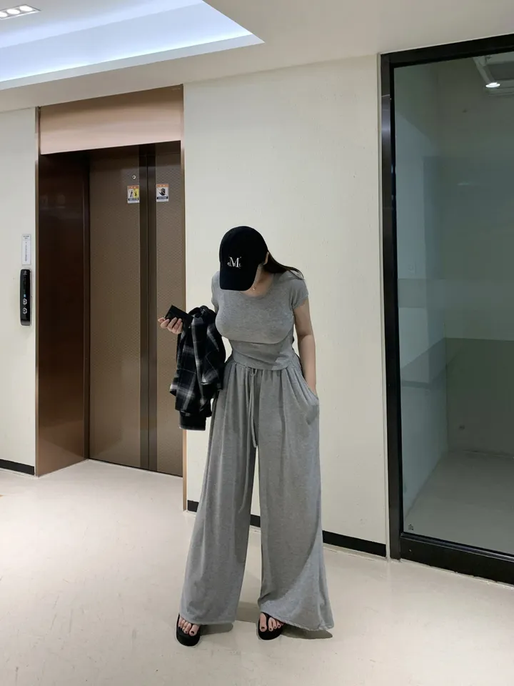 후리 훌 핀턱 와이드 트레이닝 팬츠 상세 이미지 12