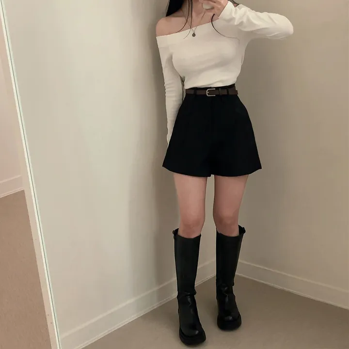 [데일리/벨트SET] 코지 원핀턱 벨트 슬랙스 숏팬츠 상세 이미지 20