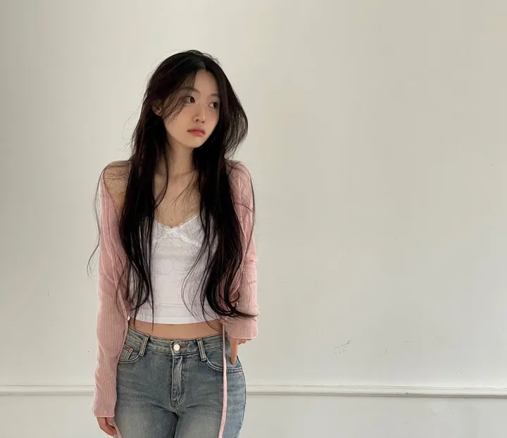 6color 루니 여리핏 리본 시스루 롱슬리브 가디건 상세 이미지 24