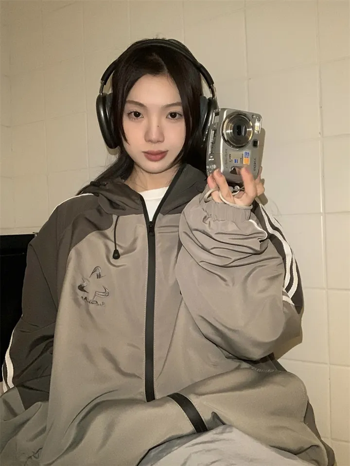 [봄신상💗/고프코어]햄프턴 배색 트랙라인 바스락 후드 윈드브레이커 바람막이 집업 상세 이미지 6