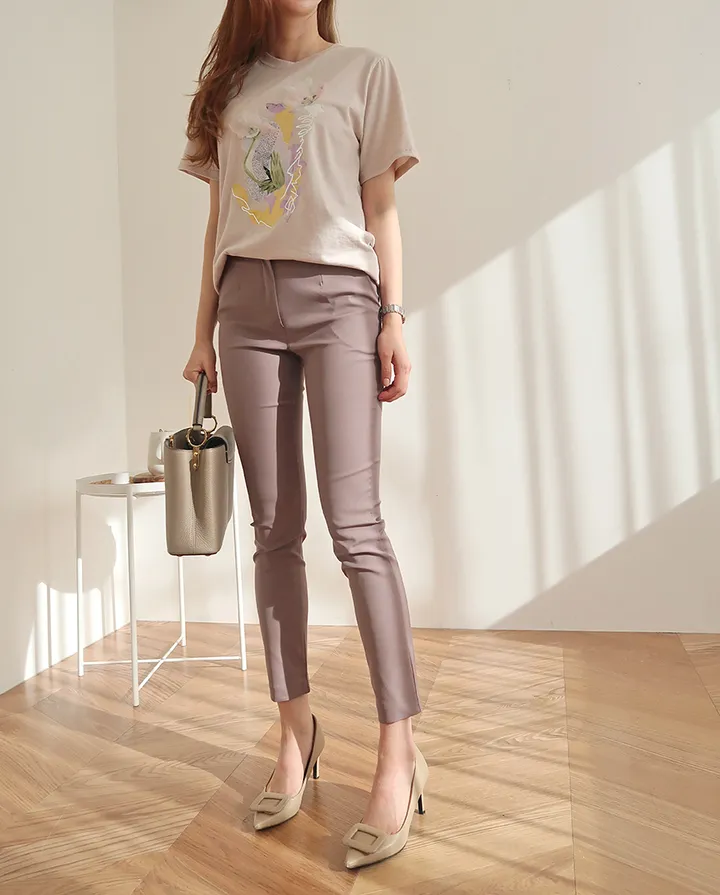 [55~77/일반,기모] 인생핏 슬림 일자 스키니핏 하이웨스트 스판 간절기 겨울 슬랙스 상세 이미지 25