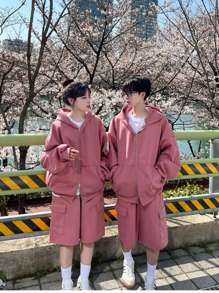 🌼당일출고🌼💗2000장 돌파💗[고퀄 핏대박/7Color/신상] 빅사이즈 투웨이 후드집업 카고 버뮤다 팬츠 트레이닝 세트 커플룩 시밀러룩 오버핏 꾸안꾸 트레이닝복 상세 이미지 37