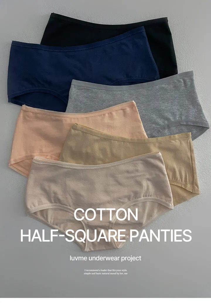 [빅사이즈 M ~ 4XL] 6colors 코튼 하프 스퀘어 팬티 면팬티 와이드팬티 상세 이미지 1