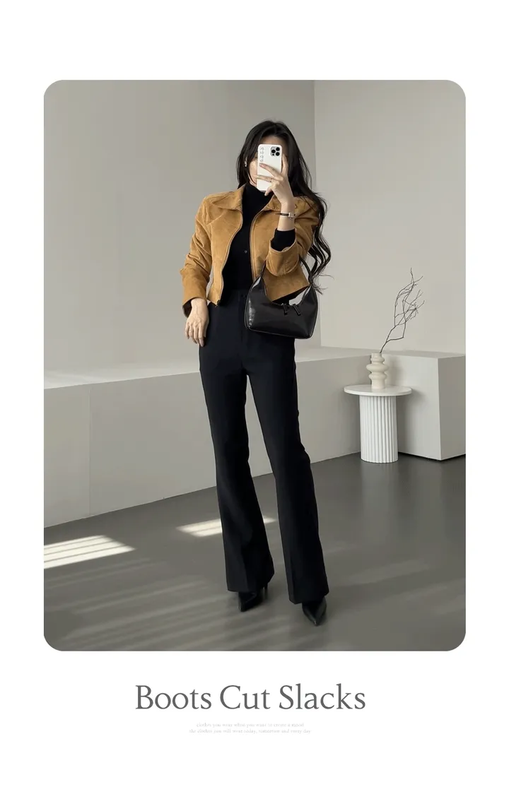 [만능코디템/히든밴딩🖤] 가나다란 엣지 3단 기장 오피스룩 쫀쫀 스판 하이웨스트 부츠컷 슬랙스 5color 상세 이미지 5