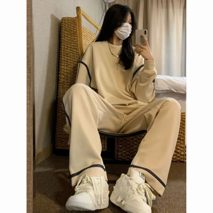 🧡힙🧡루즈핏 청바지 트레이닝 세트 기본 꾸안꾸 새학기 간절기 봄가을 맨투맨 트레이닝바지 조거팬츠 마실룩 캐주얼 상세 이미지 2