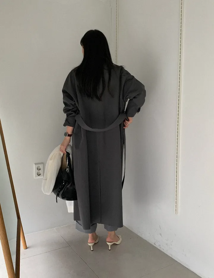 쇼룸 루프백 더블 트렌치 코트 상세 이미지 16