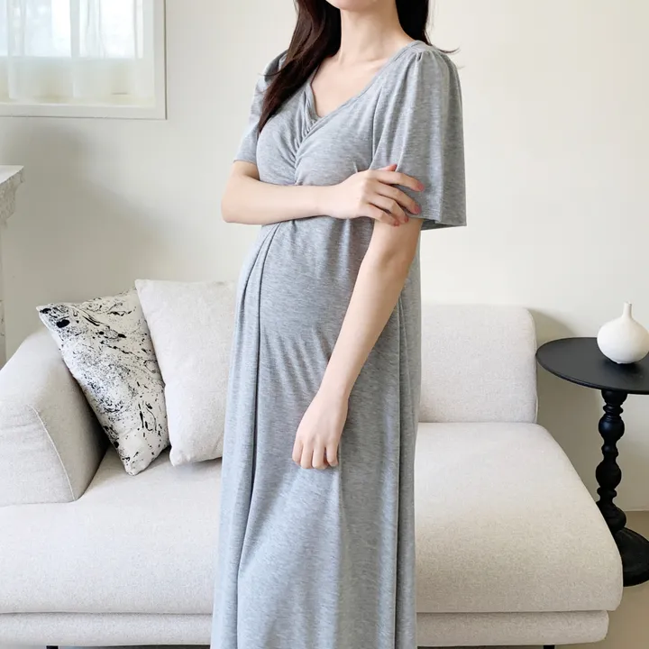 자체제작 세실리아 캡내장 반팔 임산부원피스 상세 이미지 47