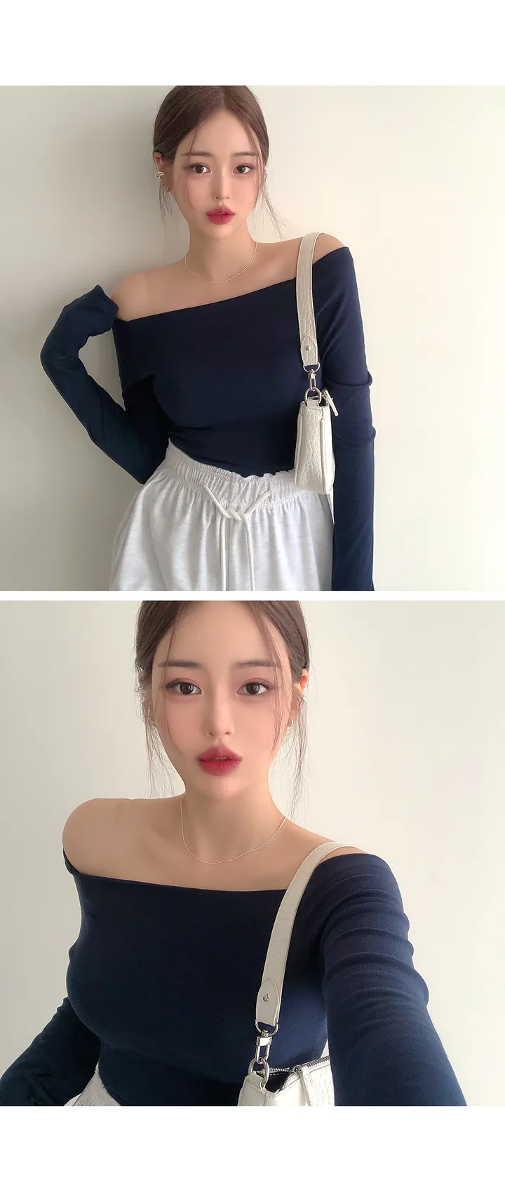 [인생컬러/여리핏] 우프 오프숄더 슬림핏 긴팔 티셔츠 봄티셔츠 봄신상 봄옷 가을티셔츠 가을옷 가을신상 상세 이미지 7