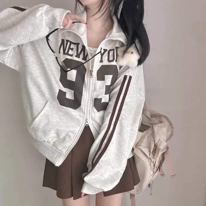 [아방*-*/교복템!] 교복 위에 툭! 93 투웨이 블록코어 두줄라인 오버핏 가을 집업 상세 이미지 4