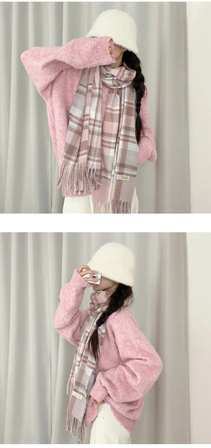 [체크패턴💕] 클래식체크 커플 롱 소프트 파스텔 머플러 목도리 여자목도리 남자목도리 겨울 겨울목도리 체크목도리 상세 이미지 14