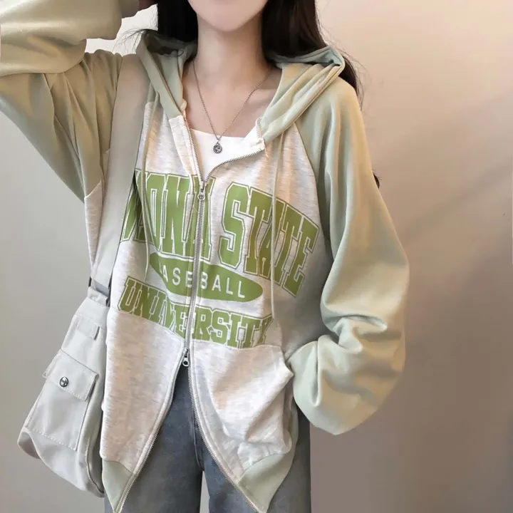 오늘출발🤎 [오버핏/투웨이~] 스테이트,오버핏 레터링 투웨이 배색 후드 집업 [4color] 상세 이미지 36