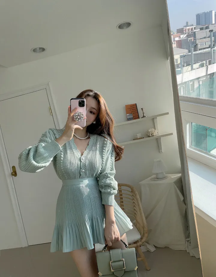 티에르 꽈배기 진주 가디건 상세 이미지 30