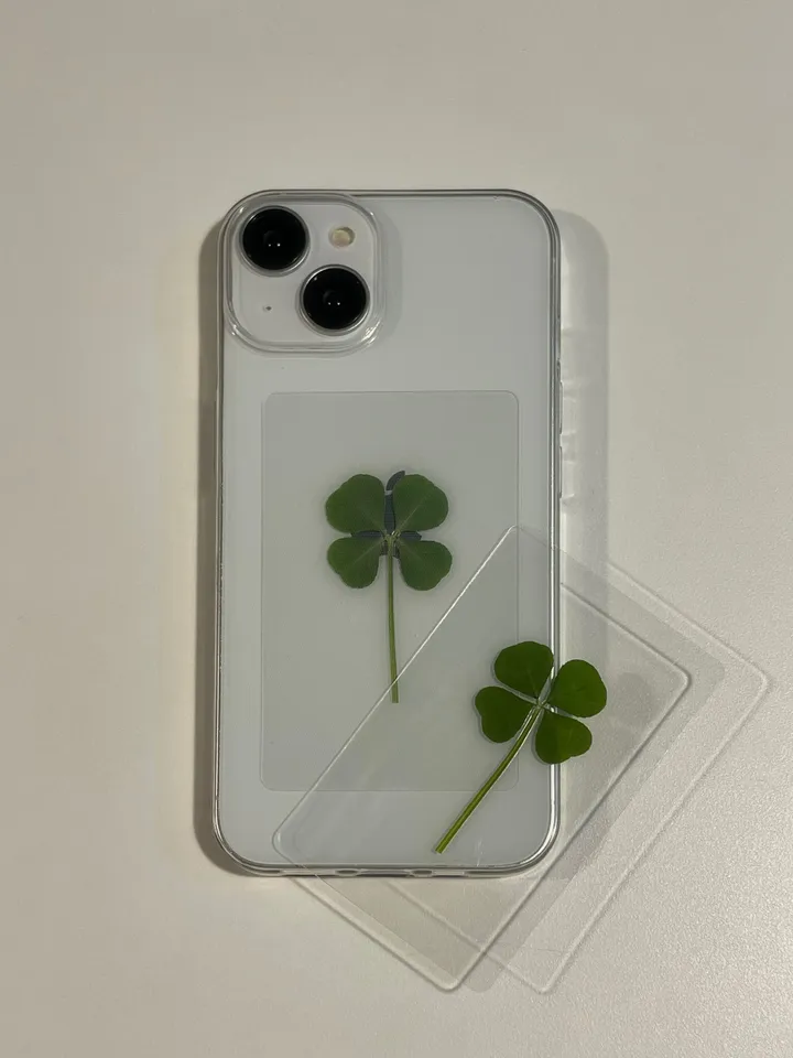 [케이스 세트🍀] 생화 네잎클로버카드 케이스 세트 Real clover card phonecase set  (행운선물/졸업선물/수능선물/스승의날선물/어버이날선물/친구선물) 상세 이미지 3