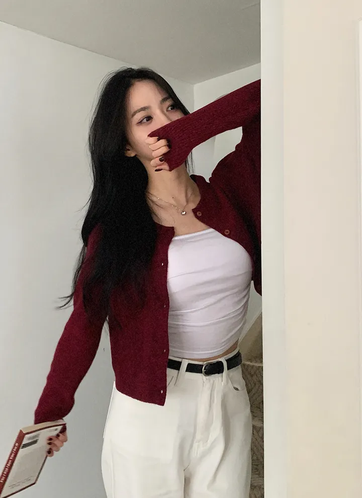 1+1할인🐰[루즈핏🤍] 베리 골지 라운드넥 가디건 상세 이미지 13