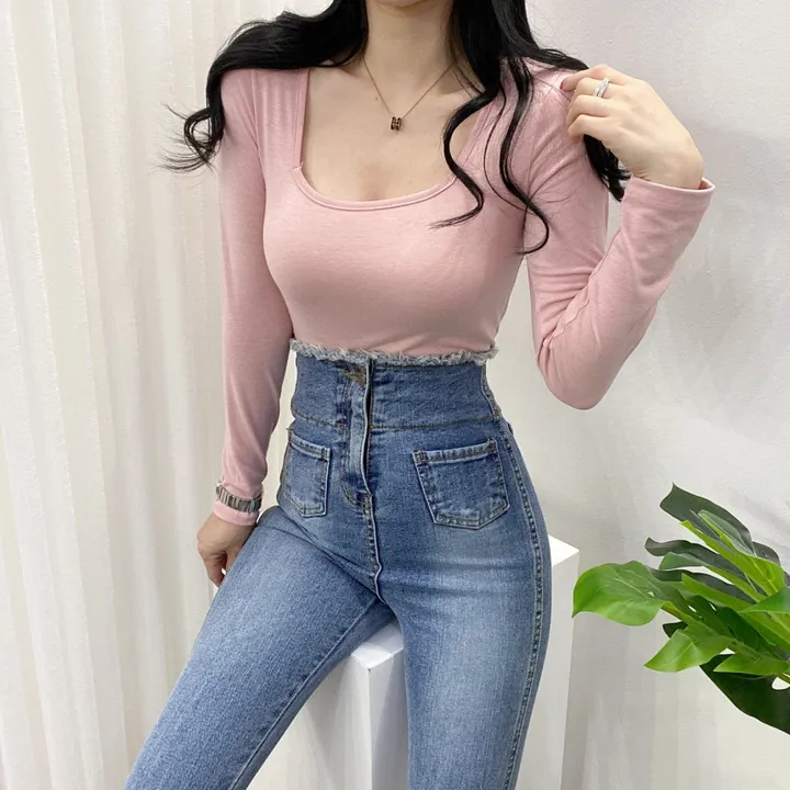 🚀당일발송🚀[묶음할인/11컬러] 조이 봄 가을 뉴 스퀘어넥 긴팔 티셔츠 이너티 상세 이미지 18