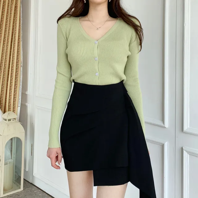 [묶음할인] 소프트 촉감 브이넥 글램핏 골지 가디건 ﻿아이보리 베이지 블랙 연두 소라 핑크 연보라 와인 카키 겨자 에메랄드 개강룩 새내기룩 봄 벚꽃룩 꽃놀이룩 개강여신 상세 이미지 50