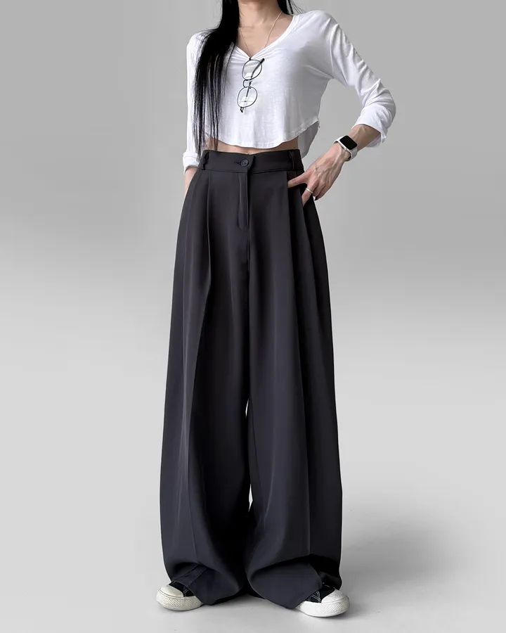 [4계절템/숏,롱/~2XL] 올리브유 메가 통 와이드 더블 핀턱 사계절 슬랙스 상세 이미지 61