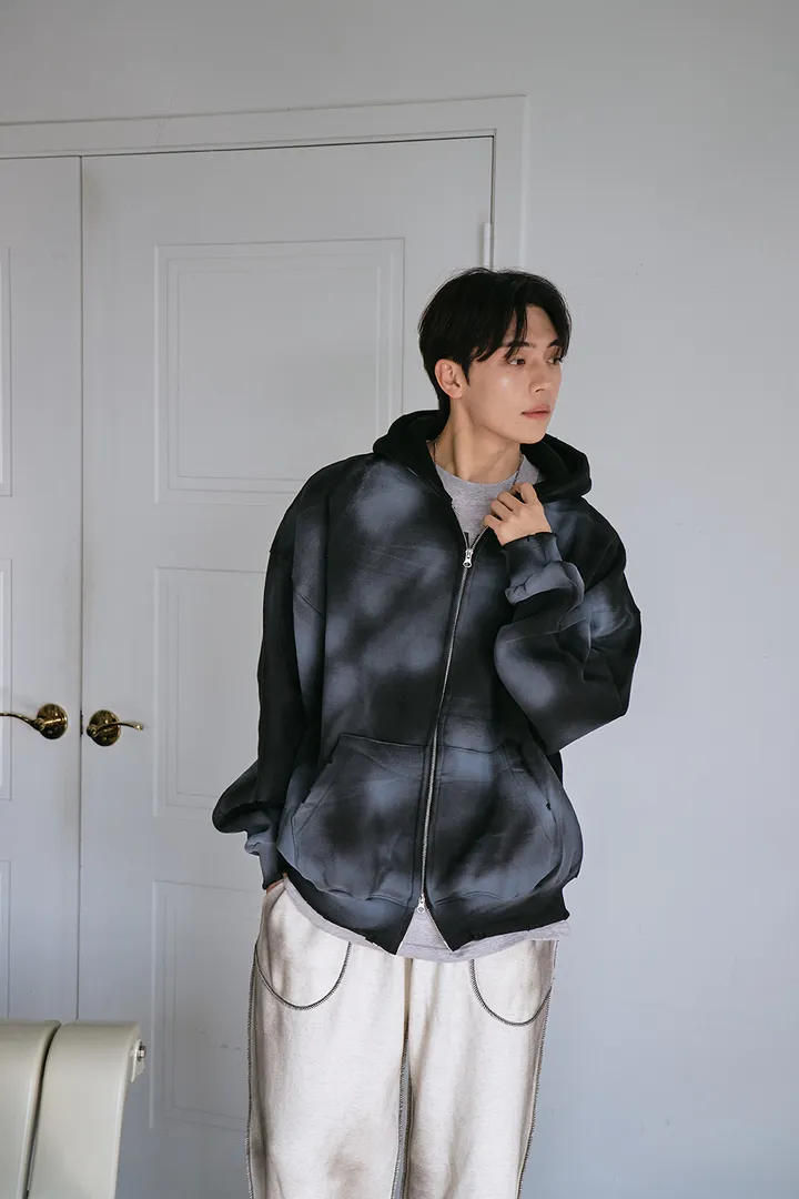 [UNISEX] 빈티지 워싱 더티 투웨이 후드집업 크롭 워싱  피그먼트 오버핏  핸드워머  커플룩 스트릿룩 빈티지룩 남여공용 유니섹스 크롭집업  빅사이즈 유니크 봄신상신상 물나염 상세 이미지 75