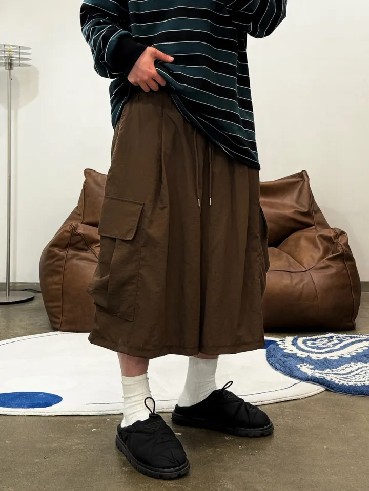 (누적 1000장)(4COLOR) 빅포켓 나일론 8부 카고팬츠 (카고반바지, 여름반바지, 8부팬츠, 와이드반바지, 카고하프팬츠, 나일론팬츠) 상세 이미지 36