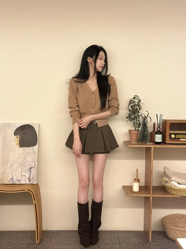 [단독*에이블리f/w신상/모델극찬/기본템정석*]심플베이직데일리니트가디건 -5color(아이보리,연브라운,블랙,연그레이,진그레이) 상세 이미지 17