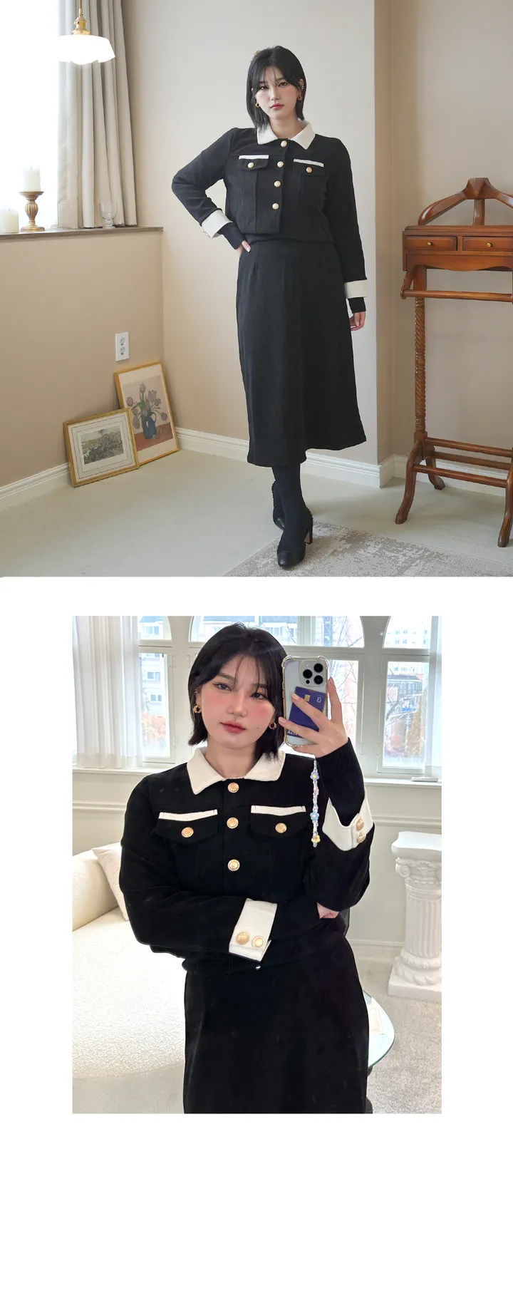 3사이즈 로얄코듀로이 셋업투피스 (빅사이즈 하객룩 세트코디) 상세 이미지 9