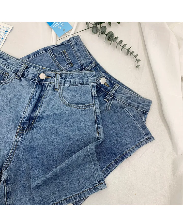 S~2XL(3부/5부)여름쿨링 허리히든밴딩 데님 청반바지 상세 이미지 2
