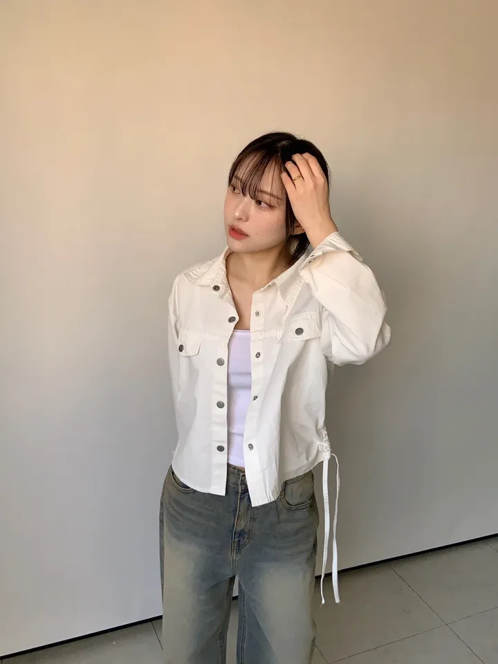 버튼 사이드 셔링 스트링 셔츠 자켓 상세 이미지 14