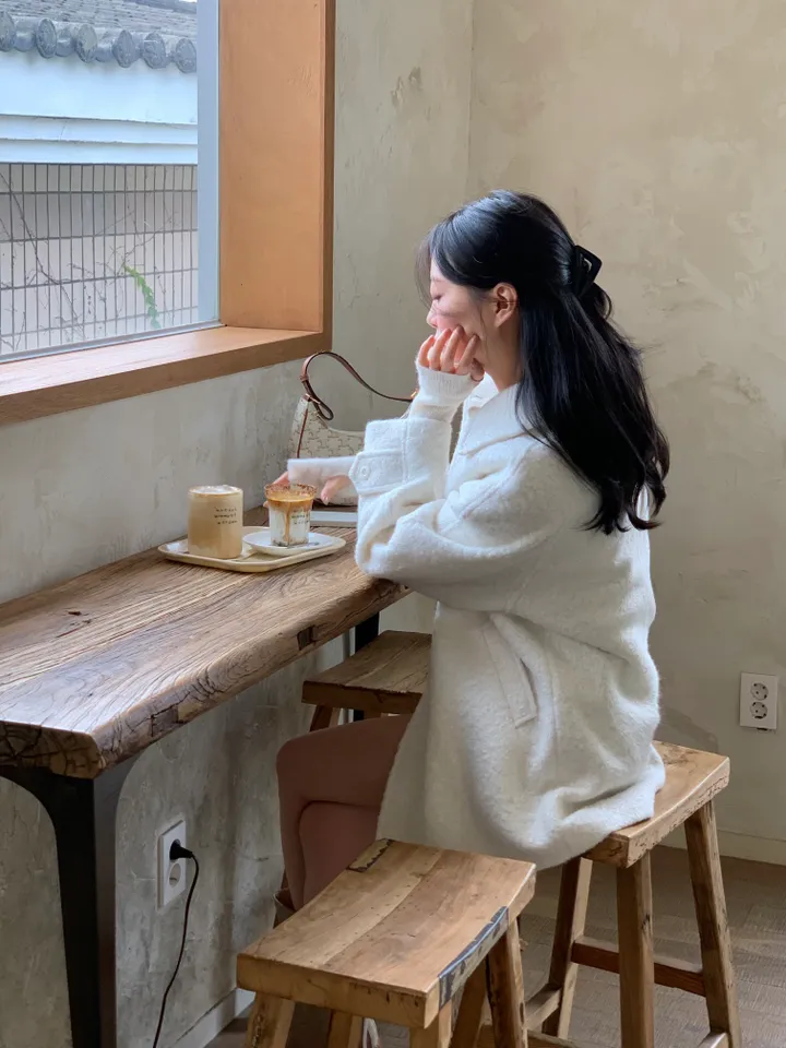[울 40%][누빔안감] 페이버 부클 오버핏 하프 코트 하객룩 (3 color) 상세 이미지 21