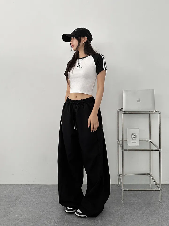 [사이드스냅🖤벌룬핏/나일론 2way스트링조절 비죠버튼 와이드팬츠] 비죠버튼벌룬와이드팬츠 상세 이미지 93