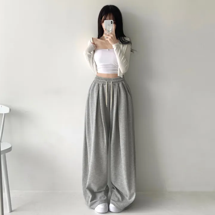 키작녀ver추가❤[하체커버,힙한핏🖤/사이드핀턱] 윈드 허리 밴딩 앞핀턱 사이드핀턱 밴딩 와이드 하이웨스트 로우라이즈 트레이닝 팬츠 바지 키작녀 키큰녀 하비추천 상세 이미지 15