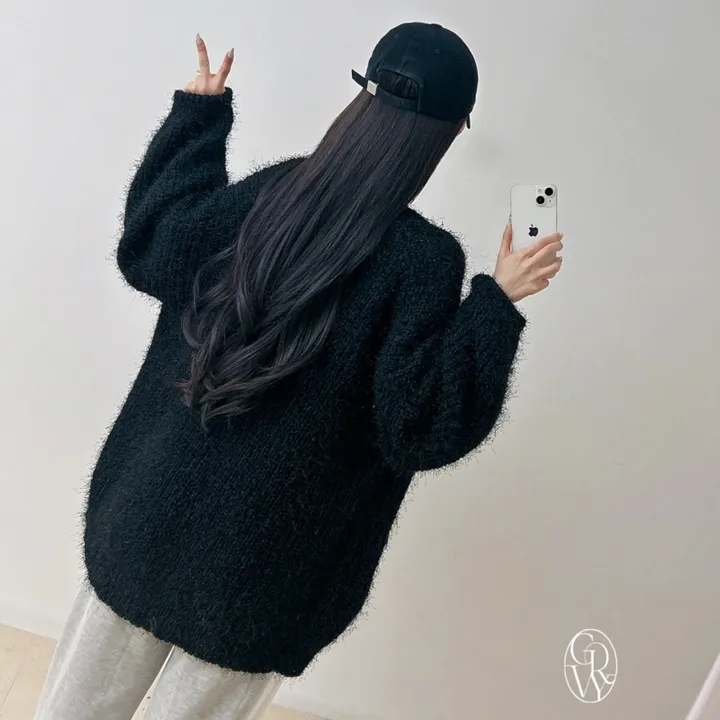 [단독생산] 털빠짐 없는 남친핏 솔잎 퍼 가디건 2 COLORS 상세 이미지 22